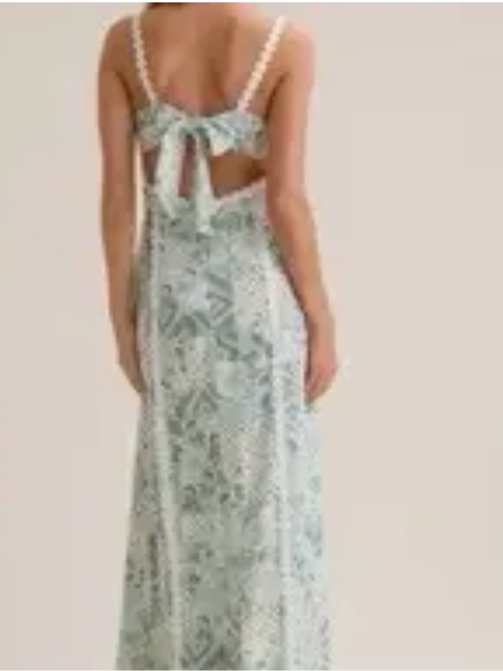 Altar'd State Sage & White Patchwork Maxi Dress with Crochet Straps - Picture 2 of 5